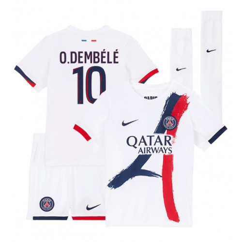 Otroški Nogometni dresi Paris Saint-Germain Ousmane Dembele #10 Gostujoči 2024-25 Kratek Rokav (+ Kratke hlače)